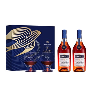 Martell马爹利蓝带干邑白兰地500ml*2瓶马年洋酒礼盒法国xo级烈酒