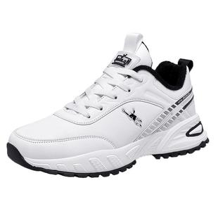 乔丹格兰加绒运动鞋男2025冬季新款皮面休闲鞋男鞋防滑保暖二棉鞋