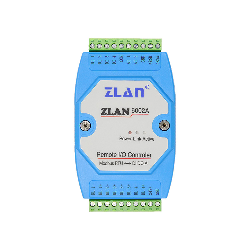 模拟量采集模块2路4-20ma转485开关量输入输出模块ZLAN6002A/6042