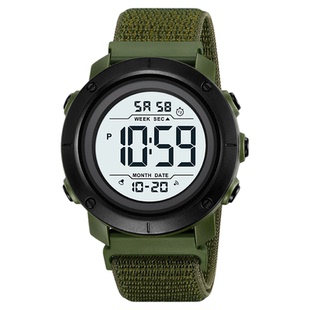 时刻美新款户外运动手表多功能双时间夜光闹铃秒表防水电子表