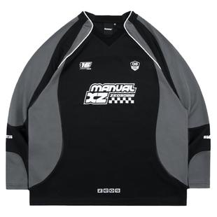 XZVP街舞大赛 XXZXX美式复古棒球衫长袖T恤男女潮牌童装亲子装217