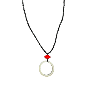 白玉菩提吊坠项链情侣闺蜜款手工成品打磨戒指吊坠男女