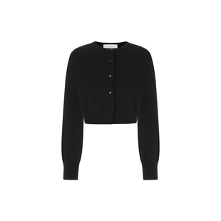 [AMOMENTO] 25FW CROP CARDIGAN25新圆领短款开襟衫休闲百搭潮流