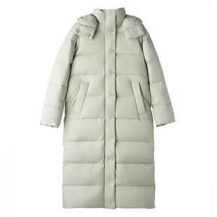 【Highline系列】lu三星90白鸭绒九格长款过膝杜邦三防羽绒服外套