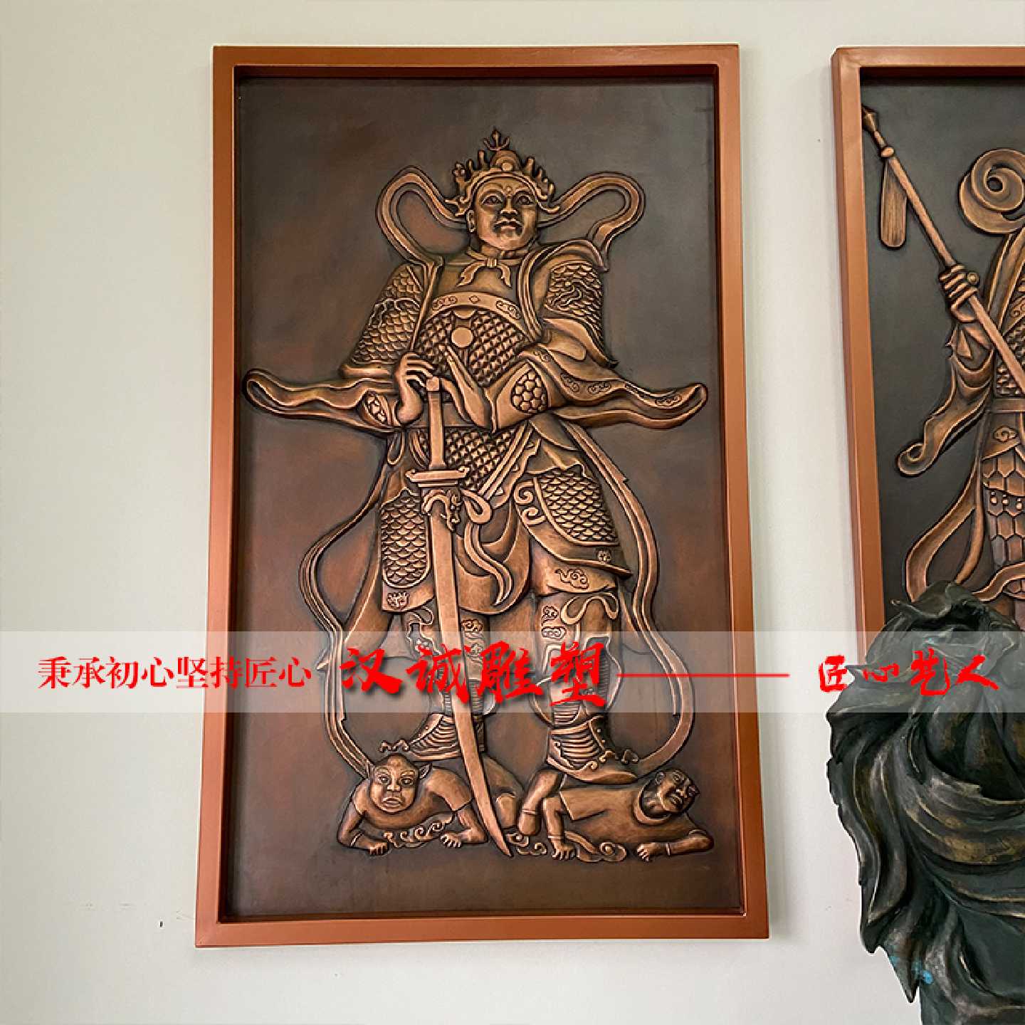 定制纯铜浮雕手工锻铜铜板墙壁画版画