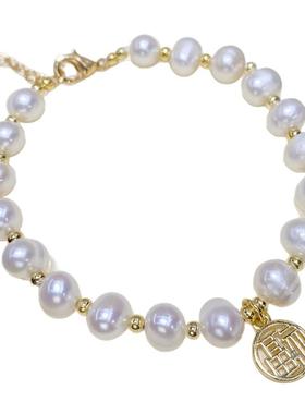 简约手链珍珠复古国潮女