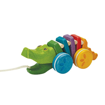PlanToys拖拉玩具鳄鱼木质玩具