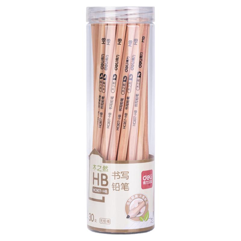 得力原木铅笔小学生习用品HB/2B六角杆木杆素描考试涂卡专用铅笔