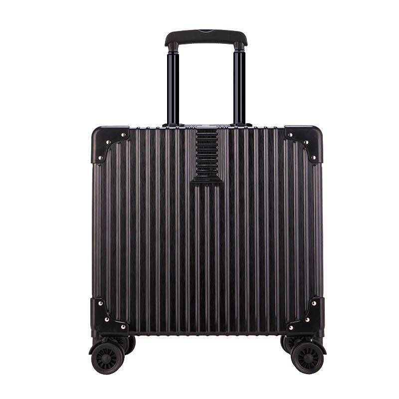 订制logo18寸登机箱20寸横款铝框拉杆箱密码箱行李箱40x30x20尺寸