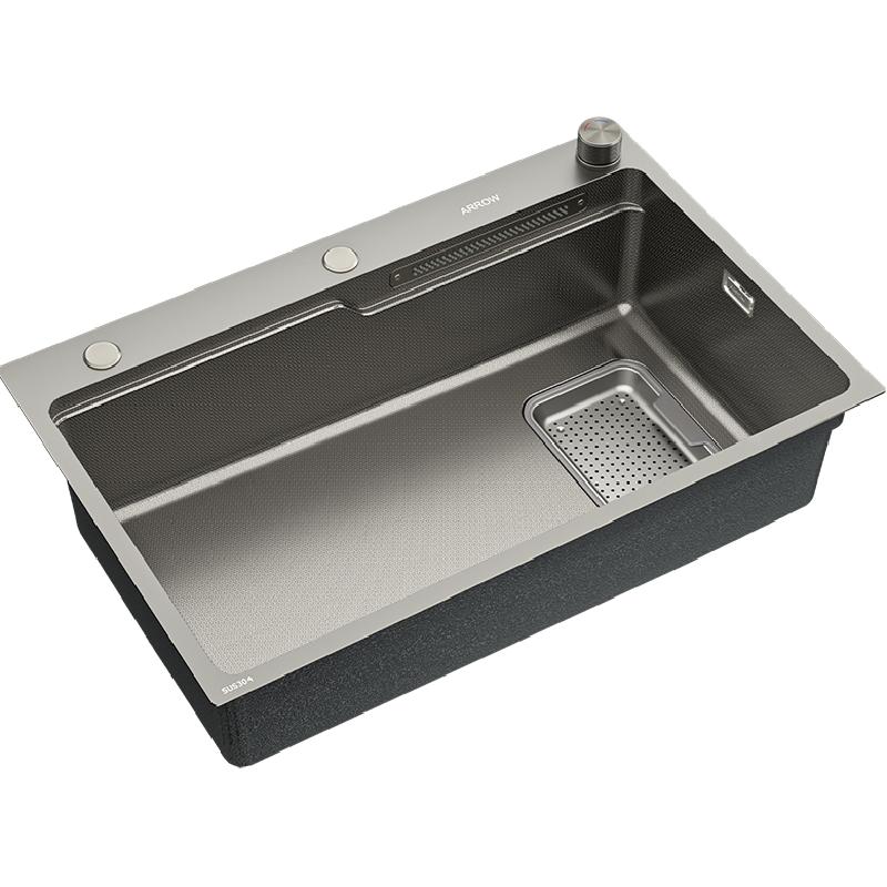 【国家补贴】箭牌厨房水槽304不锈钢洗菜盆飞雨大单槽洗碗台下盆0