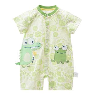 欢喜小熊新生婴儿夏款连体衣夏季薄款衣服宝宝夏装短袖连体哈衣