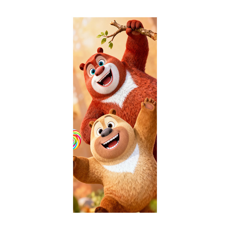 熊出没电梯门磁吸贴纸遮丑美化