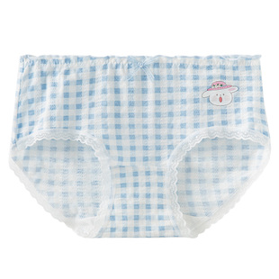 纯棉内裤女夏季薄款可爱蓝色女生短裤新款少女裤衩女士三角裤女裤