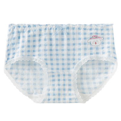 纯棉内裤女夏季薄款可爱蓝色女生短裤新款少女裤衩女士三角裤女裤