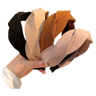 发箍复古港风女洗脸夏褶皱垫高颅顶春夏宽边法式高级感短发压发