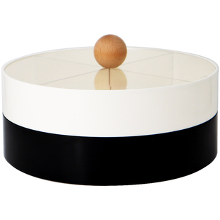 竹白家居简约可旋转多层糖果盘零食盘亚克力分格果盘桌面收纳盒