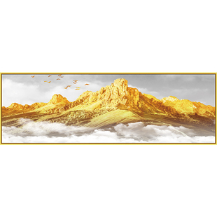 轻奢高级卧室床头墙面贴纸遮丑背靠金山装饰画自粘装饰画家用贴画