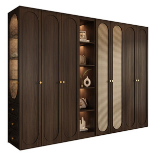 定制ENF级实木一门到顶衣柜家用卧室欧松板四五六门收纳中古衣橱