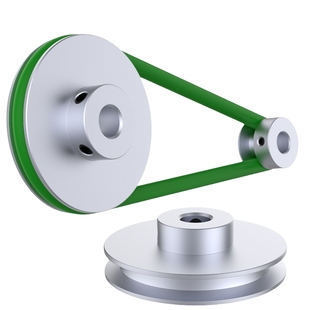 皮带轮配件6毫米PU橡胶圆带铝合金单槽主轴电机动力传动带皮带盘