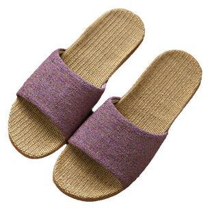 高端品牌亚麻拖鞋家居国风室内拖鞋木地板棉麻居家防滑女厚底夏季