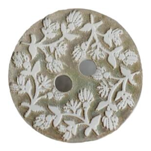14mm一颗价英国Textile Garden自然贝壳白色凸出花纹纽扣