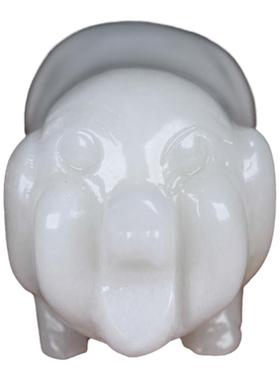 汉白玉猪猪装饰品客厅简约摆件