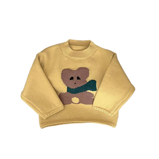 女童冬季卡通毛衣套装女宝宝洋气加厚保暖针织衫婴儿加绒阔腿裤子