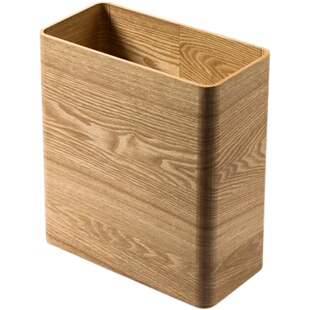 日式木质收纳桶家用客厅创意简约轻奢垃圾桶中式桌面收纳箱北欧风