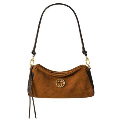 CASSILE卡思乐法棍包2025新款绒面真牛皮腋下包复古流苏单肩包