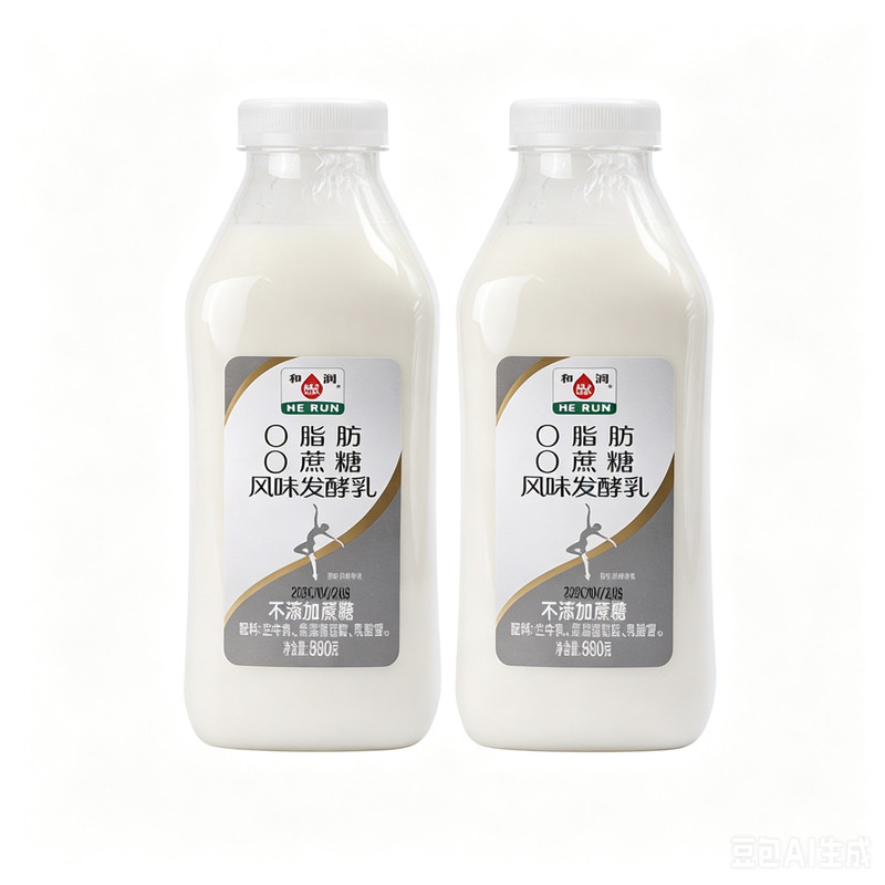 和润880g低温酸奶0脂肪0蔗糖