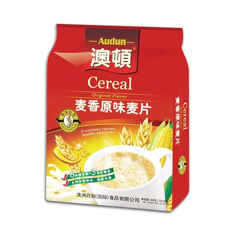 澳顿三合一麦香原味麦片600G独立装免煮营养奶味浓郁早餐即食冲饮