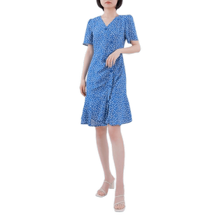 Lavinia v领雪纺碎花裙女夏季新款法式气质高腰显瘦连衣裙F13L152