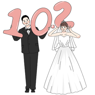 手绘婚礼请柬设计喜请帖婚纱照立牌定制头像情侣电子漫画图邀请函