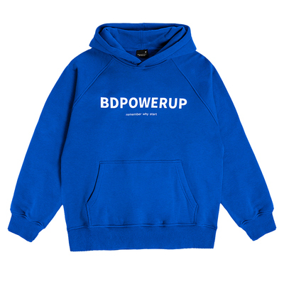 宽松加绒连帽印花卫衣