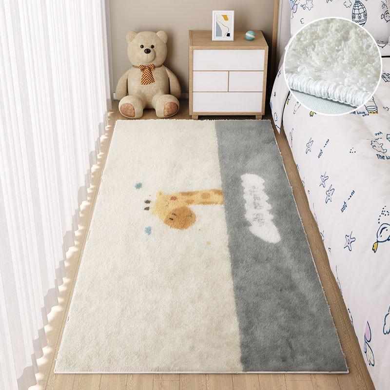 卧室地毯全铺短毛绒儿童卡通可爱房间床边毯家用飘窗垫毯客厅地毯