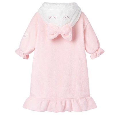 雪雅可法兰绒冬季加厚连帽睡袍