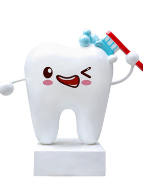 艺家乡牙齿摆件牙科卡通人物雕塑