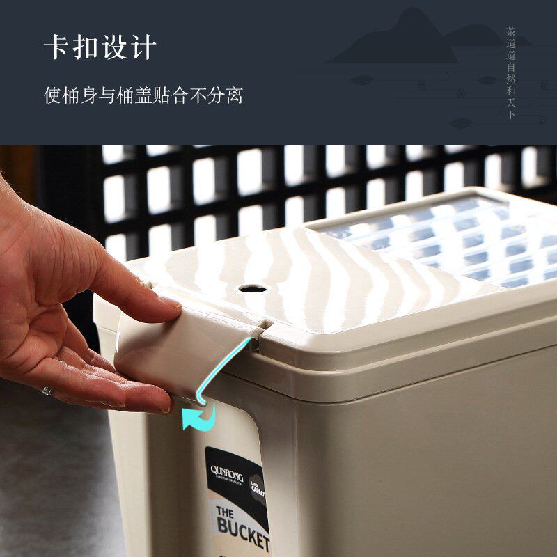 批发方形塑料茶水桶推拉排垃圾桶茶具茶渣水桶盖家用带废水滤网
