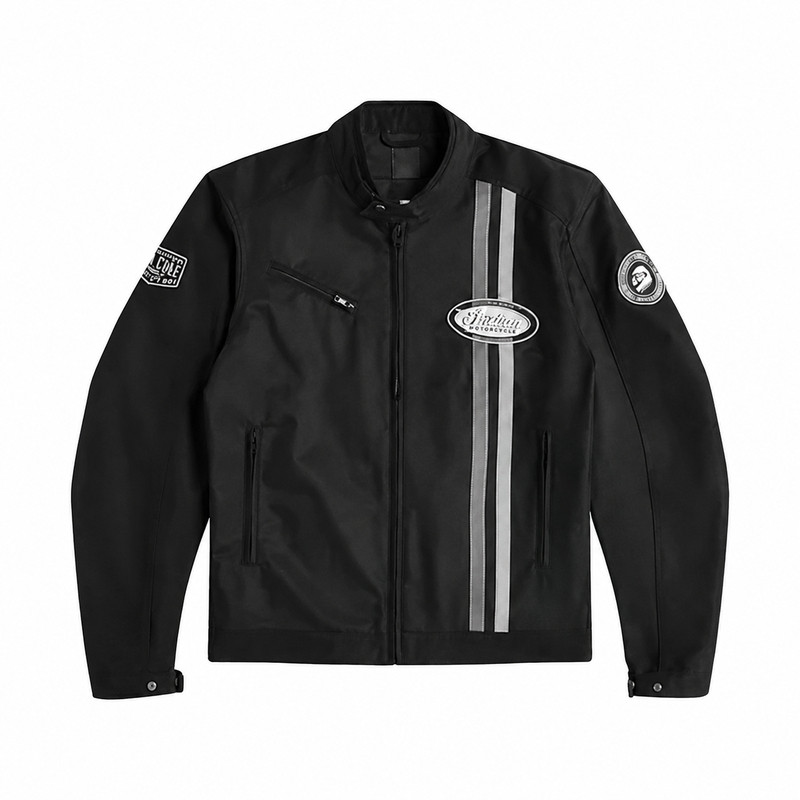 AlldayMoto 勒芒LeMans摩托车骑行服网眼透风复古CE2级护具-黑色