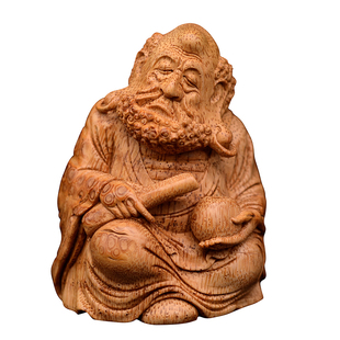 张念超根雕摆件木雕刻工艺品送礼达摩竹雕老竹根随形浮雕悟禅悟道