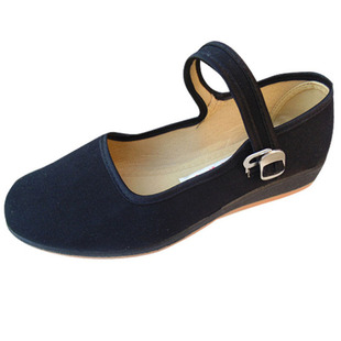 餐厅服务员女鞋酒楼地板防滑鞋黑色宾馆酒店布鞋上班牛筋底工作鞋