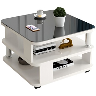 可移动小茶几简约现代家用小户型桌子客厅沙发边几阳台带轮小方桌