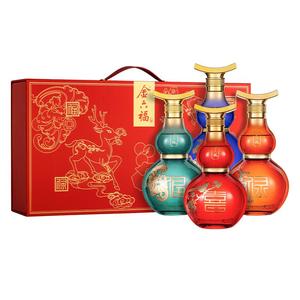 【官旗】金六福500毫升*4瓶柔雅浓香型50.8粮食白酒礼盒