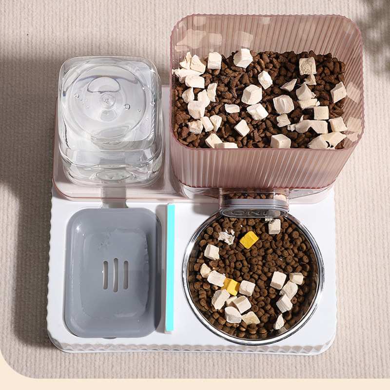 宠物自动喂食器猫咪饮水器小碗狗喂食盆中型智能储粮组合犬水桶喂