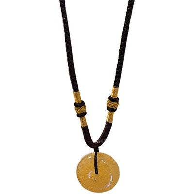 复古新中式平安扣编织绳项链