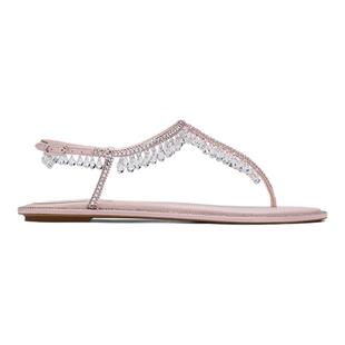 【礼物】RENE CAOVILLA CHANDELIER系列水钻女士夹趾平底凉鞋