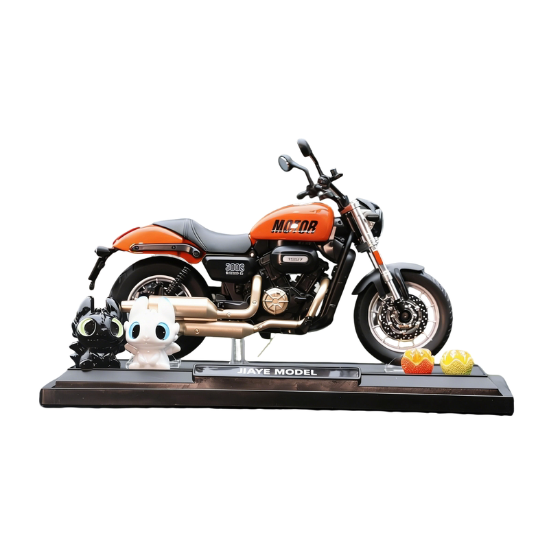 网红创意摩托机车模型汽车车载中控台车内装饰品无牙仔摆件轻奢礼