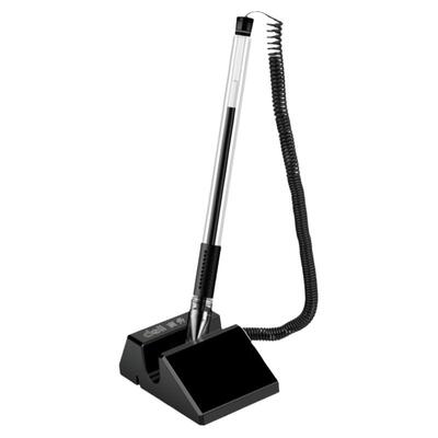 得力台笔固定签字笔防丢