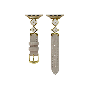 KASO新款纤细四叶链条草皮革iwatch表带s11适用苹果手表applewatch替换s10女9高级感ultra腕带se小众时尚精致