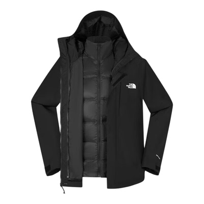 北面男户外羽绒马甲三合一冲锋衣